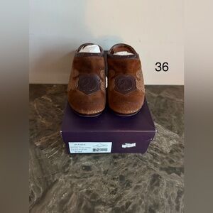 Lucky Brand Fable Brown and Suede Clogs. In Original Packaging.
